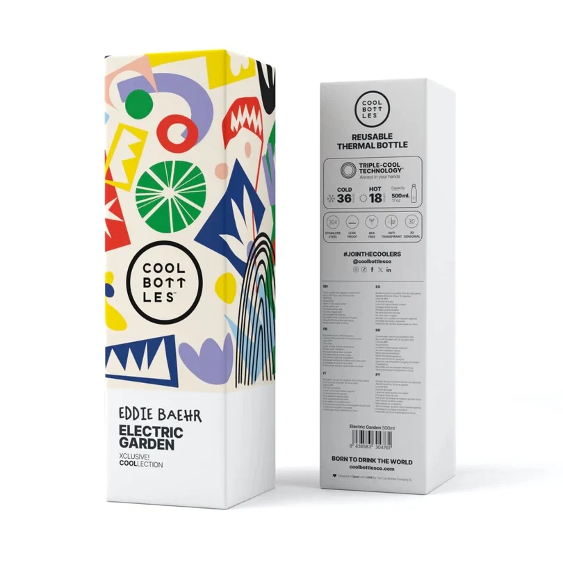 Cool Bottles Paslanmaz Çelik Suluk - Electric Garden 500 ml - Görsel 4
