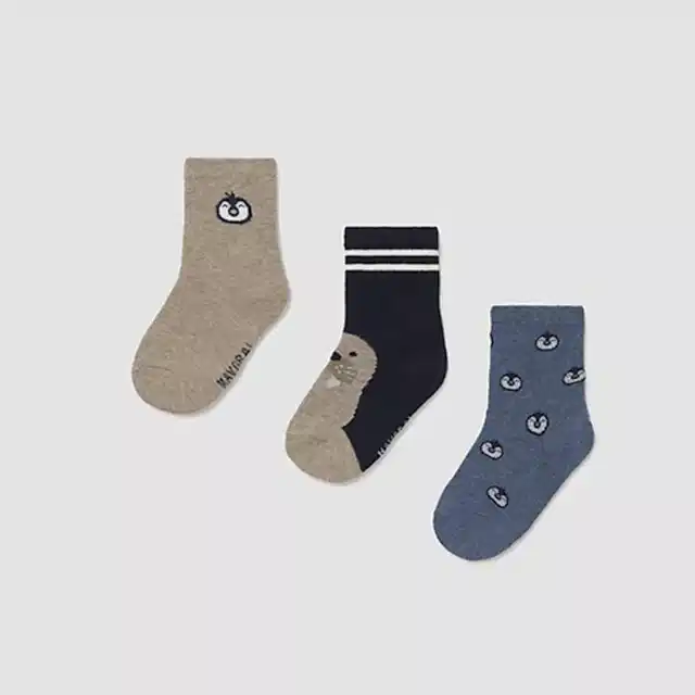 Mayoral Kışlık Erkek Bebek Çorap Üçlü Set Mavi