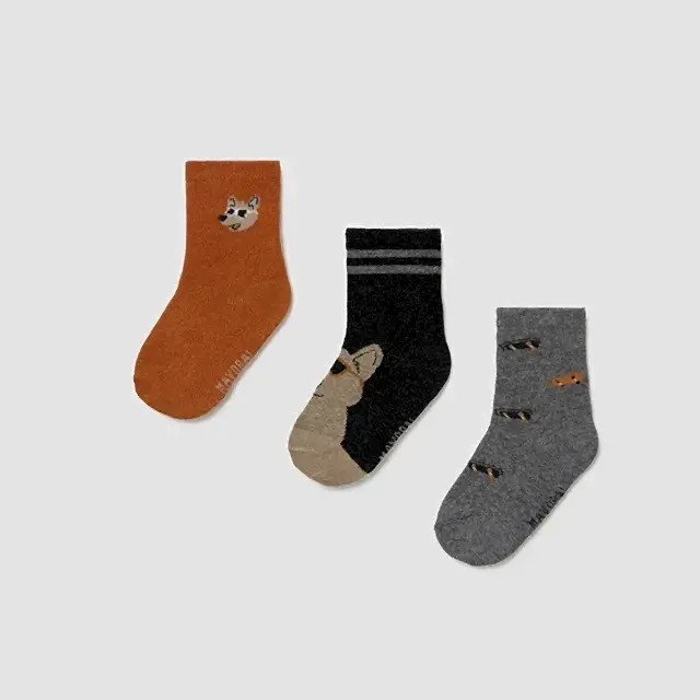 Mayoral Kışlık Erkek Bebek Çorap Üçlü Set Turuncu