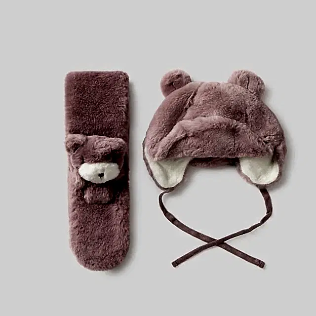 Mayoral Kışlık Kız Bebek Kürklü Atkı Bere Set Pembe