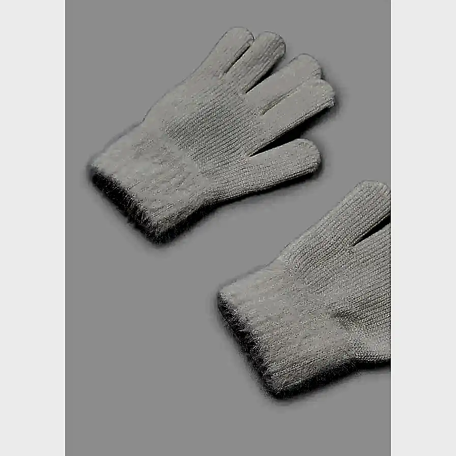 Mayoral Kışlık Kız Kürklü Örme Eldiven Ekru