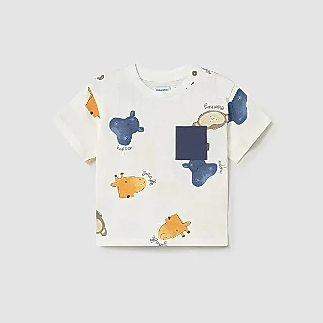 Mayoral Yazlık Erkek Bebek Kısa Kol T-shirt Ekru