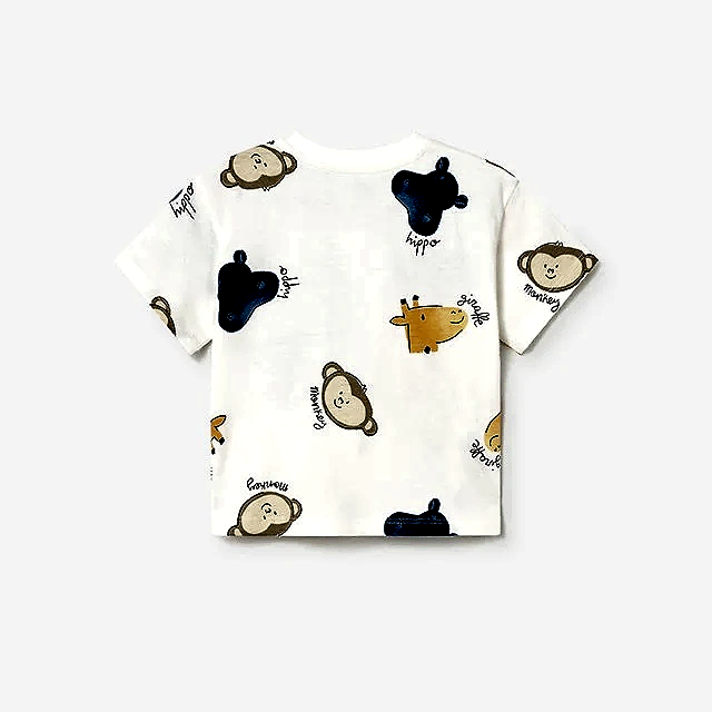 Mayoral Yazlık Erkek Bebek Kısa Kol T-shirt Ekru