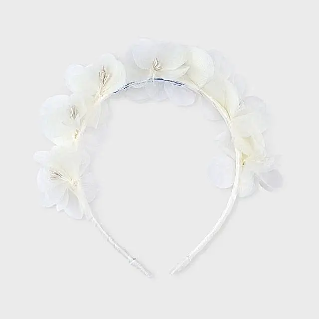 Mayoral Kız Çiçekli Saç Bandı Ekru