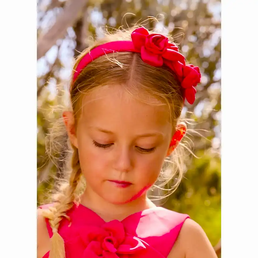 Mayoral Kız Çiçekli Saç Bandı Kırmızı