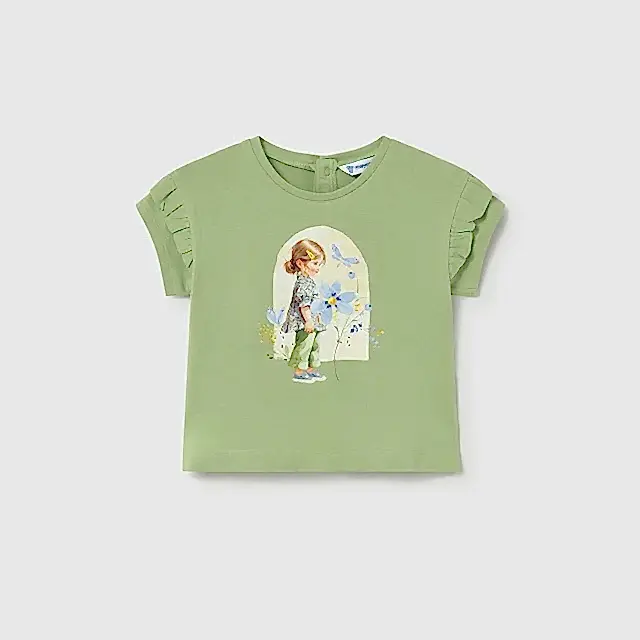 Mayoral Yazlık Kız Bebek Kısa Kol T-shirt Yeşil