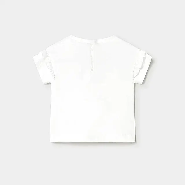 Mayoral Yazlık Kız Bebek Kısa Kol T-shirt Beyaz