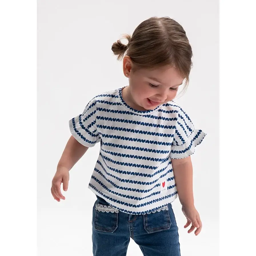 Mayoral Yazlık Kız Bebek Kısa Kol T-shirt Lacivert