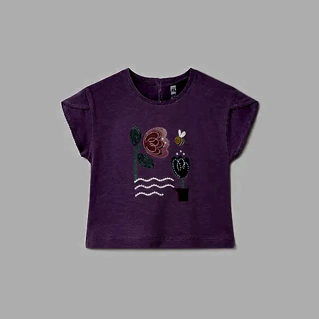 Mayoral Yazlık Kız Bebek Kısa Kol T-shirt Lila