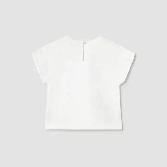 Mayoral Yazlık Kız Bebek Kısa Kol T-shirt Beyaz