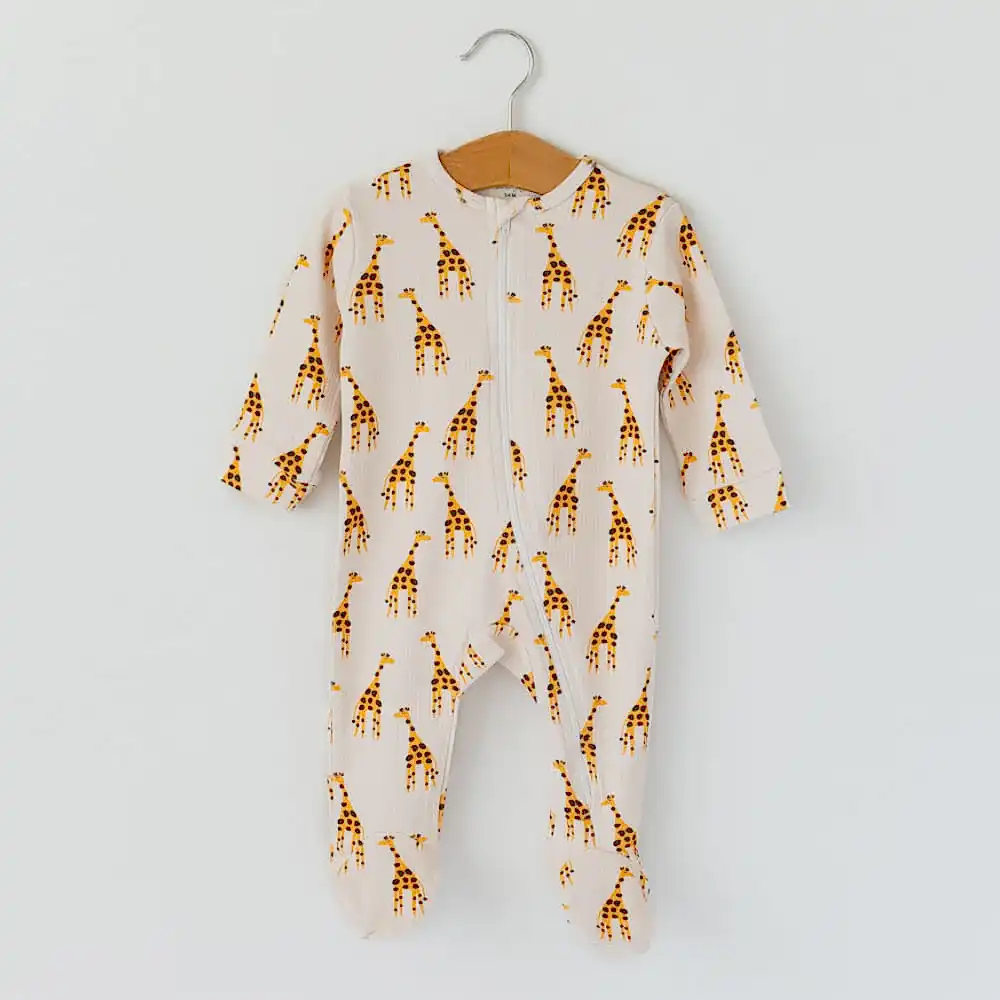 Mama Yoyo Organik Bebek Tulumu - Zürafa Bej