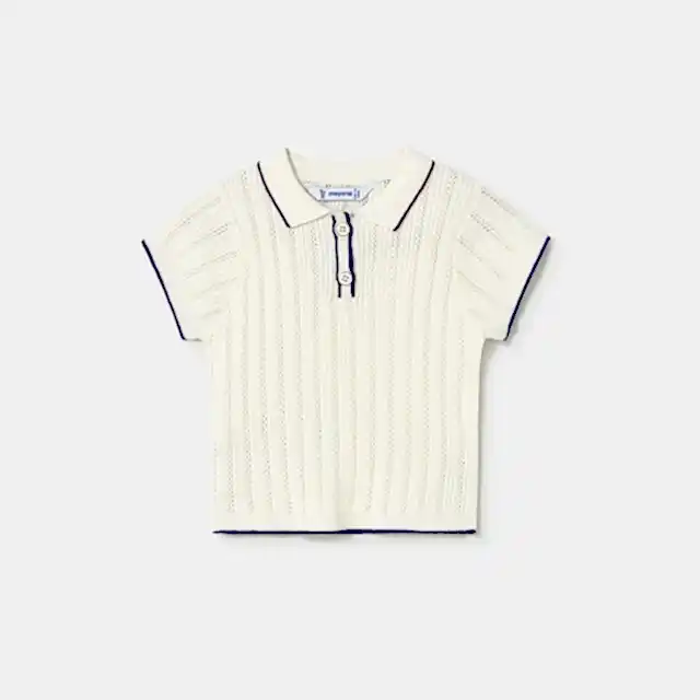 Mayoral Yazlık Kız Bebek Polo Yaka Bluz Ekru
