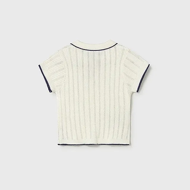 Mayoral Yazlık Kız Bebek Polo Yaka Bluz Ekru