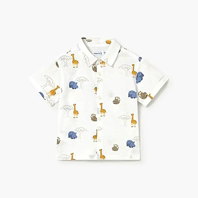 Mayoral Yazlık Erkek Bebek Kısa Kol Gömlek Beyaz