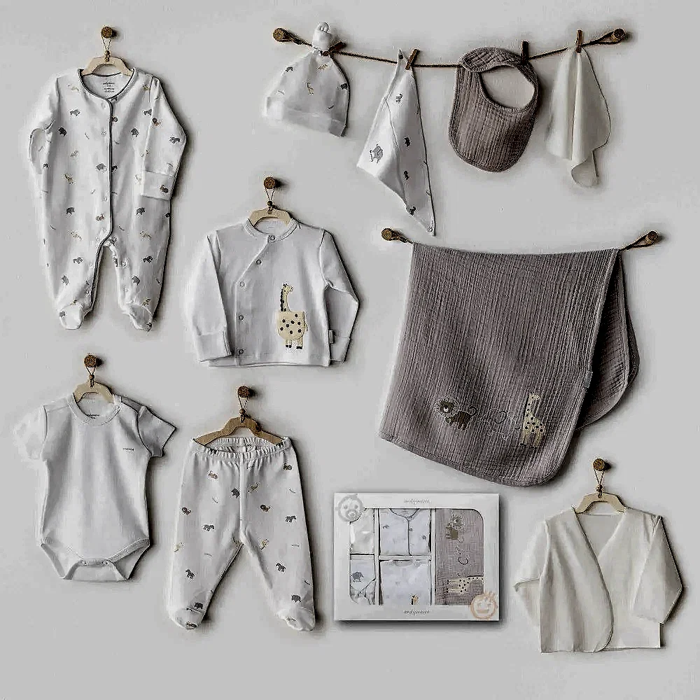 Andy Wawa Andywawa Erkek Bebek 10'lu Hastane Çıkış Seti Little King Beyaz - Hastane Çıkışı - Görsel 2