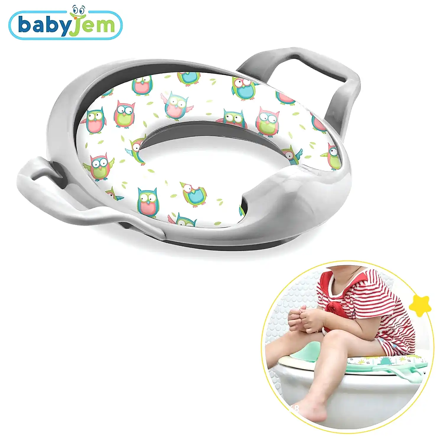 Baby Jem BabyJem Mega Klozet Adaptörü Gri - Tuvalet Eğitimi