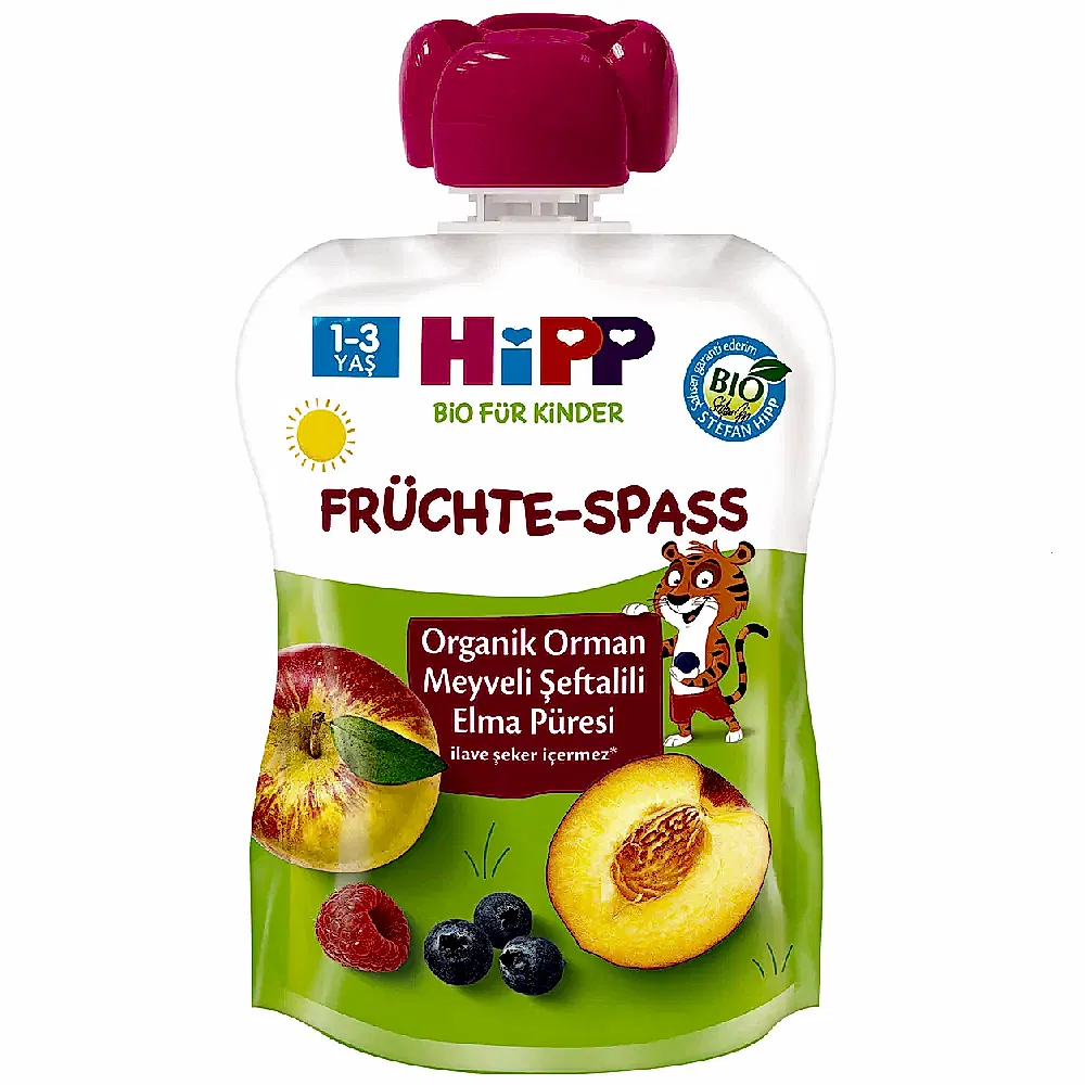Hipp Organik Orman Meyveli Şeftalili Elma Püresi 100 gr