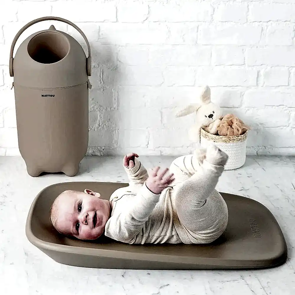 Nattou Dropy Bebek Bezi Çöp Kovası Kahverengi