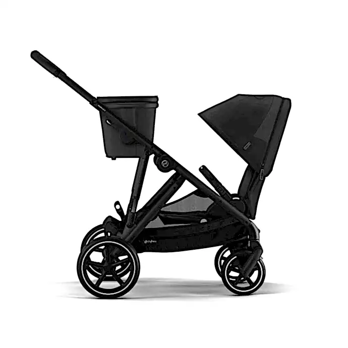 Cybex Gazelle S Black İkiz Bebek Arabası- Moon Black - Görsel 2
