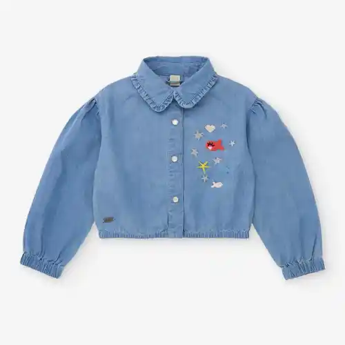 Tuc Tuc Kız Bebek Denim Gömlek Mavi