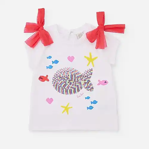 Tuc Tuc Yazlık Kız Bebek T-shirt Beyaz