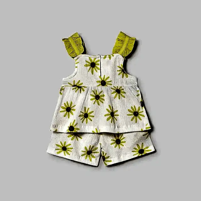 Mayoral Yazlık Kız Bebek Bluz Şort Set Sarı