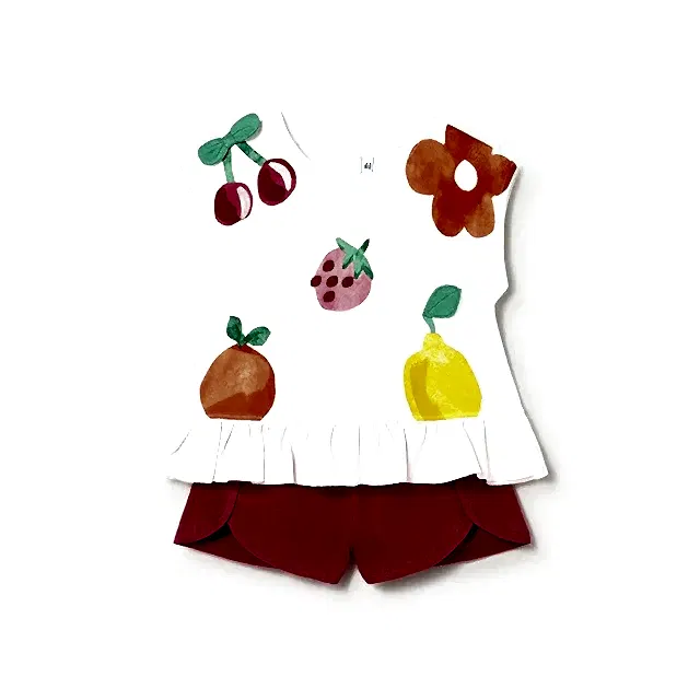 Mayoral Yazlık Kız Bebek Bluz Şort Set Beyaz