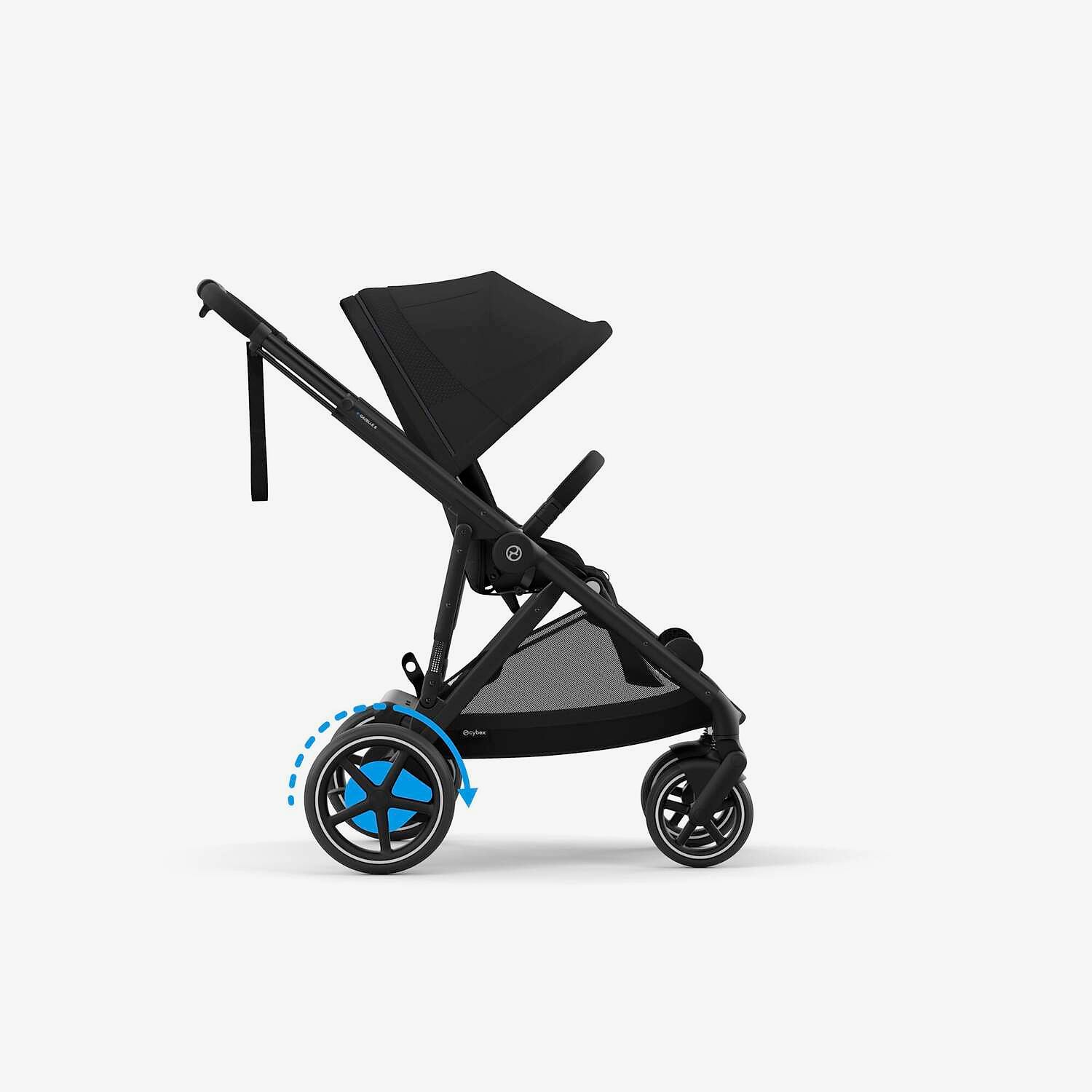 Cybex e-Gazelle S Black İkiz Bebek Arabası Moon Black - Bebek Arabaları - Görsel 2