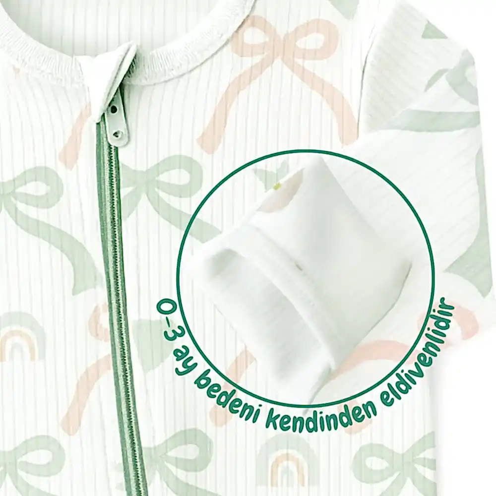 Mama Yoyo Organik Bebek Tulumu - Fiyonk Yeşil