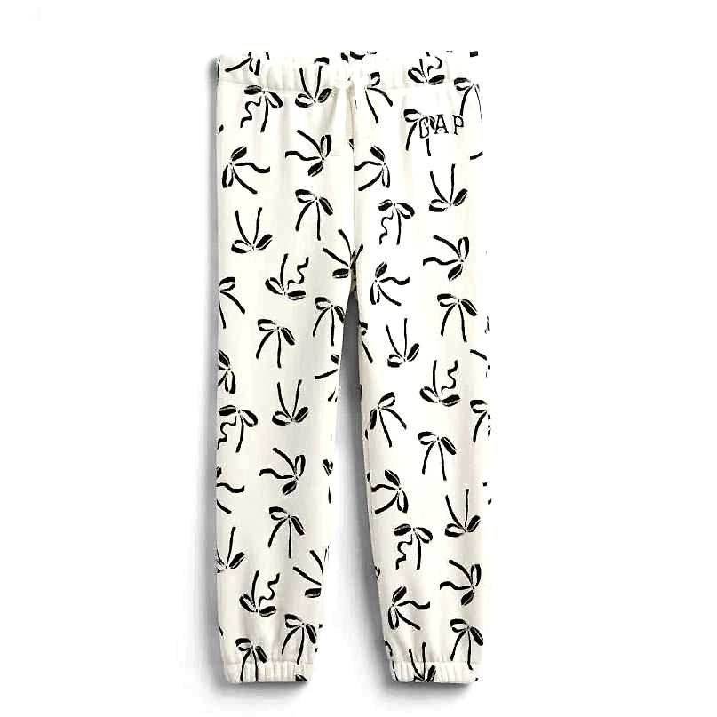 GAP Logolu Kışlık Kız Bebek Jogger Eşofman Altı Ekru