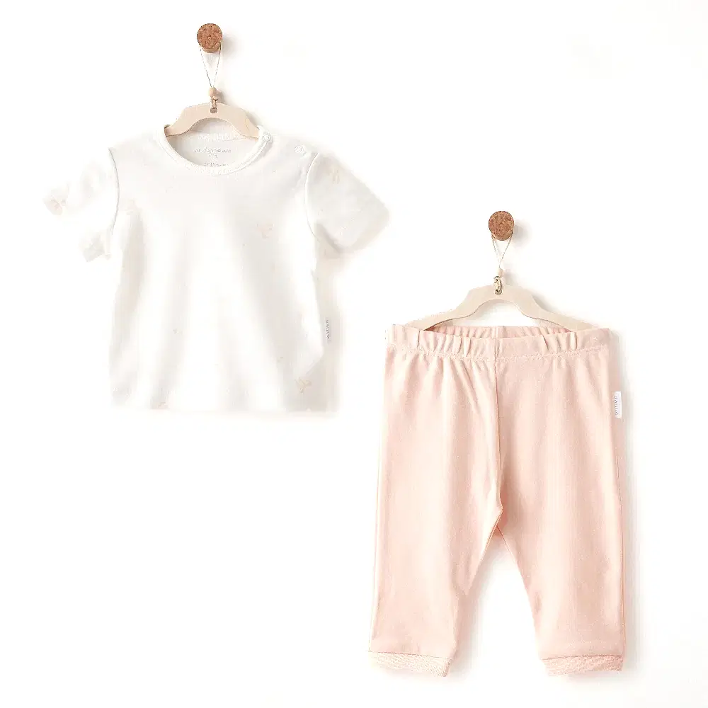 Andy Wawa Andywawa Kız Bebek 2'li Takım Somon - Pijamalar