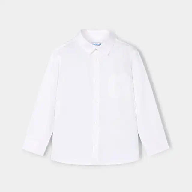 Mayoral Kışlık Erkek Basic Uzun Kol Gömlek Beyaz