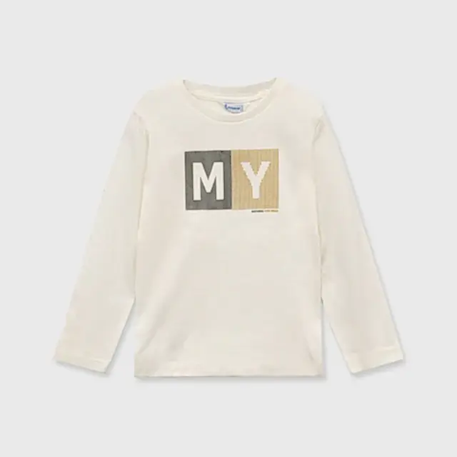 Mayoral Kışlık Erkek Basic Uzun Kol T-shirt Ekru