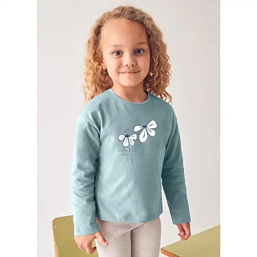 Mayoral Kışlık Kız Basic Uzun Kol T-shirt Yeşil