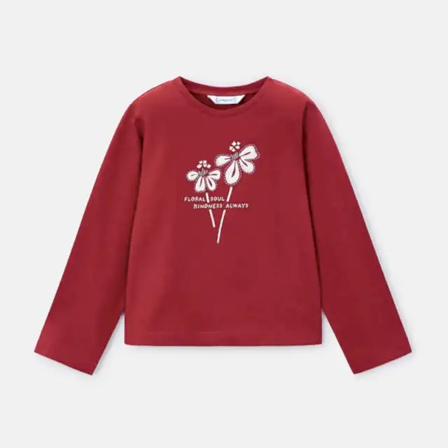 Mayoral Kışlık Kız Basic Uzun Kol T-shirt Kırmızı