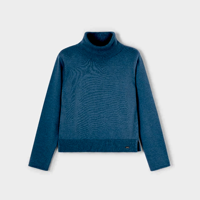Mayoral Kışlık Kız Örme Balıkçı Yaka Kazak Mavi