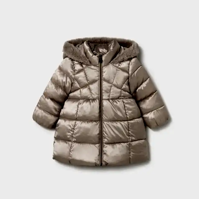 Mayoral Kışlık Kız Bebek Kapşonlu Uzun Mont Bej