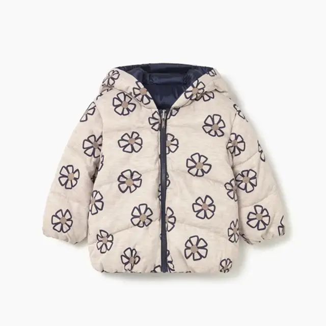 Mayoral Kışlık Kız Bebek Çift Taraflı Kapşonlu Mont Lacivert