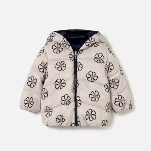 Mayoral Kışlık Kız Bebek Çift Taraflı Kapşonlu Mont Lacivert