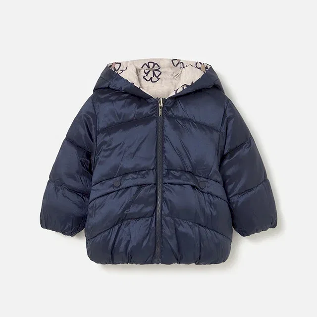 Mayoral Kışlık Kız Bebek Çift Taraflı Kapşonlu Mont Lacivert