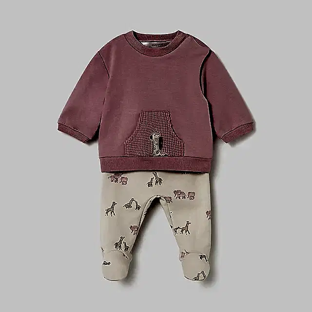 Mayoral Kışlık Kız Bebek Bluz Patikli Pantolon Tulum Set Pembe