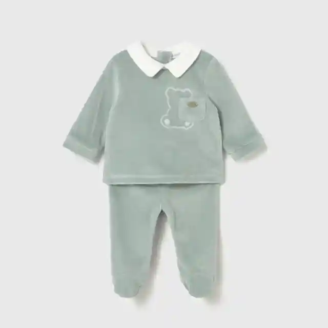 Mayoral Kışlık Erkek Bebek Bluz Patikli Pantolon Tulum Set Yeşil