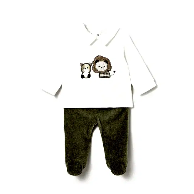 Mayoral Kışlık Erkek Bebek Bluz Patikli Pantolon Tulum Set Yeşil
