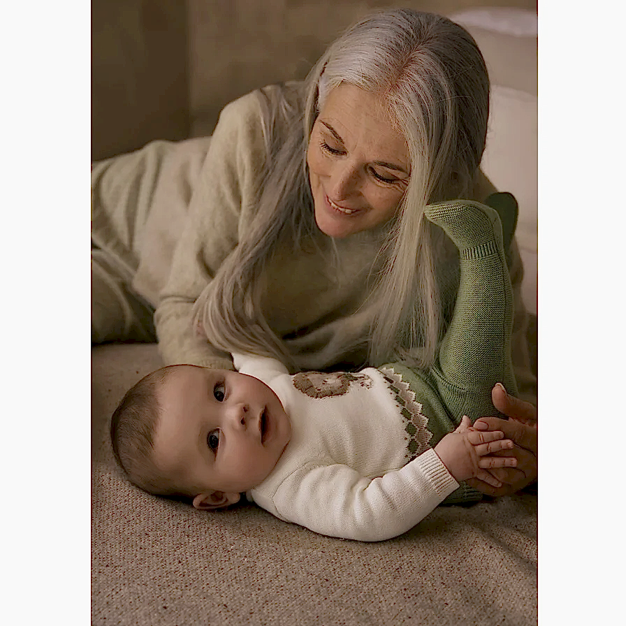 Mayoral Kışlık Erkek Bebek Örme Bluz Patikli Pantolon Tulum Set Yeşil