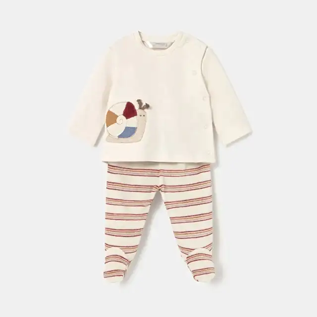 Mayoral Kışlık Erkek Bebek Bluz Patikli Pantolon Tulum Set Ekru