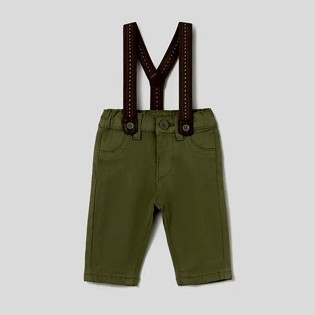 Mayoral Kışlık Erkek Bebek Askılı Pantolon Yeşil