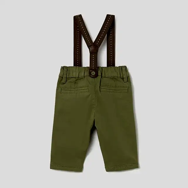 Mayoral Kışlık Erkek Bebek Askılı Pantolon Yeşil