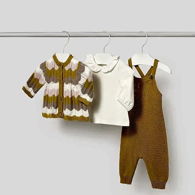 Mayoral Kışlık Kız Bebek Bluz Örme Ceket Tulum Set Sarı