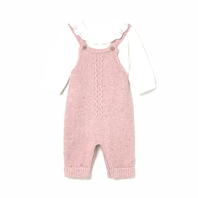 Mayoral Kışlık Kız Bebek Bluz Örme Tulum Set Pembe
