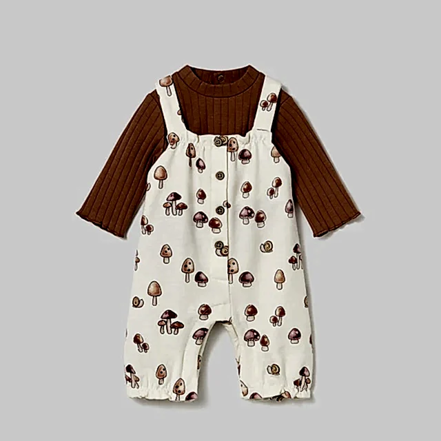 Mayoral Kışlık Kız Bebek Bluz Tulum Set Turuncu